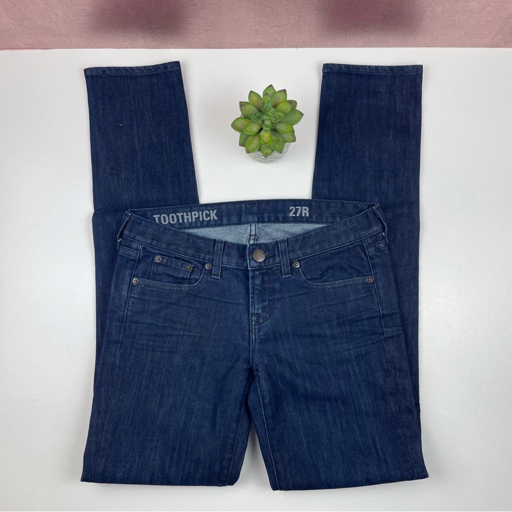 J. Crew Toothpick Dark Blue Denim Jeans Women Size 27